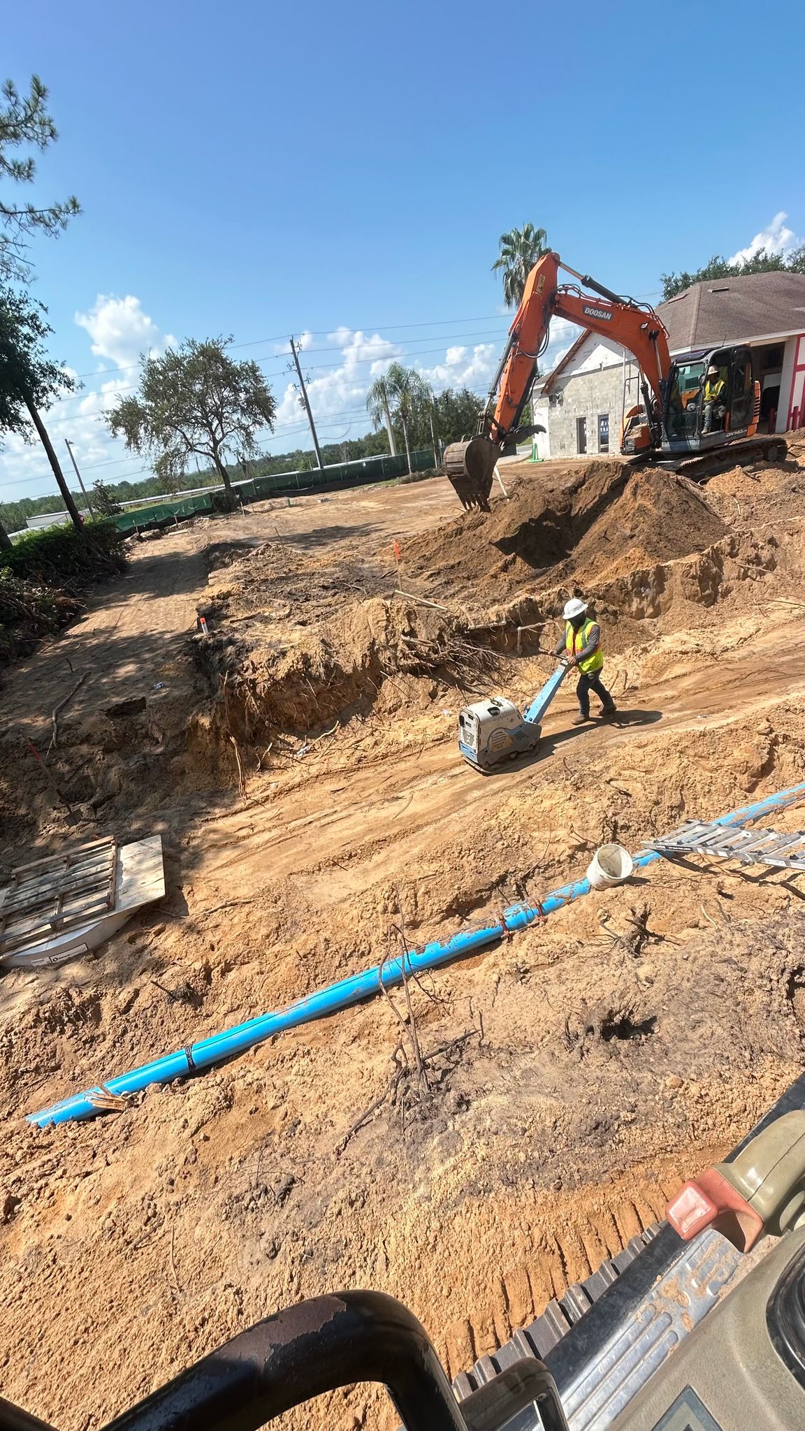 Water-main installation at Clermont Fire Station No. 2